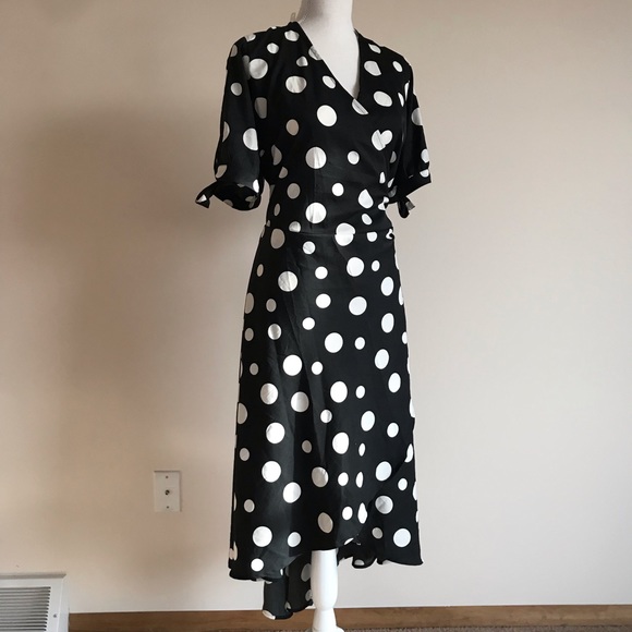 Ashley Stewart Dresses & Skirts - Ashley Stewart black and white wrap dress size 14